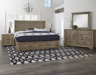 Picture of STONE GREY MANSION BED WITH 2 SIDES STORAGE