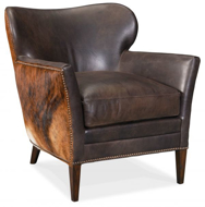 Picture of KATO LEATHER CLUB CHAIR WITH DARK HAIR ON HIDE